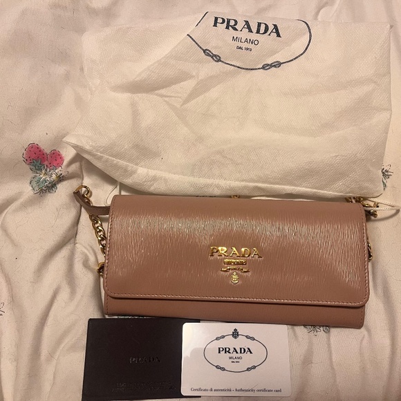 Handbags - Authentic Prada mini bag/wallet on chain